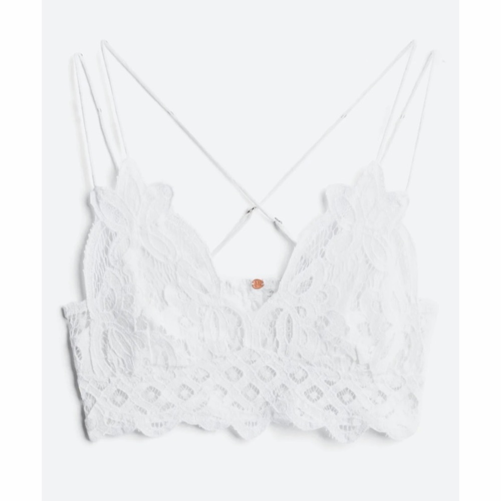FREE PEOPLE WHITE ADELLA BRALETTE SIZE MEDIUM